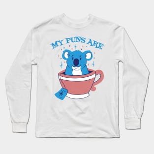 Koala animal in tea cup Long Sleeve T-Shirt